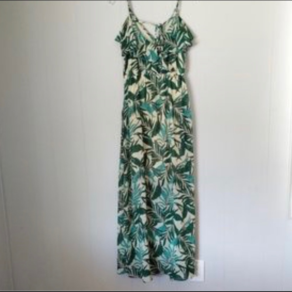 Palm print maxi dress